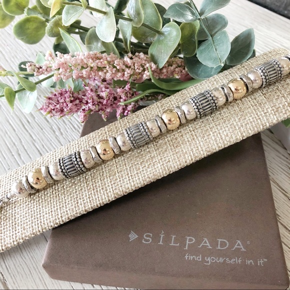 SILPADA Silver & Gold Two-Tone Bracelet B1223 - Picture 3 of 7